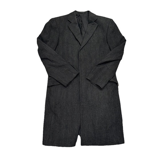 Richard James Savile Row Black 100% Wool Overcoat Mens 42R *READ DESC*